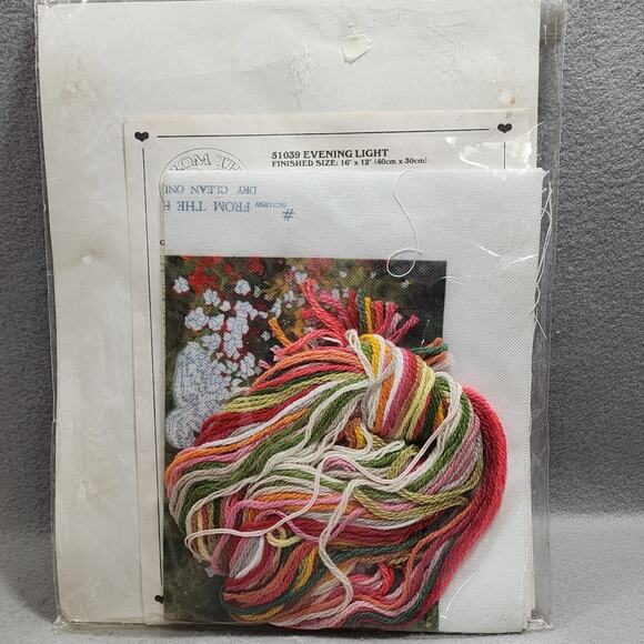 1989 EVENING LIGHT By Robert Duncan Crewel Stitch Kit 16"x12" From The Heart NIP - Picture 4 of 4